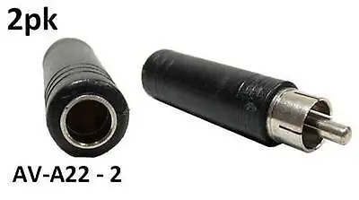 2pk RCA Male To 1/4  Mono Female Jack Audio Adapter • $6.99