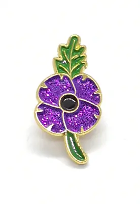 £3.39 • Buy 2022 WW1 Purple Poppy Pin Badge Brooch Lest We Forget Animals In The War
