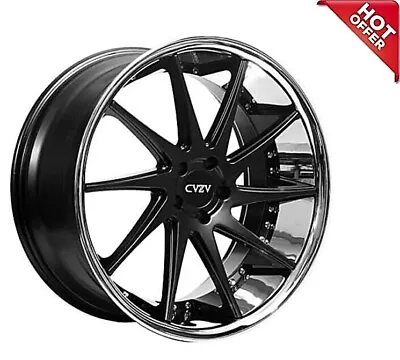 (4rims)set 20  Azad Wheels AZ23 Semi Gloss Black With Chrome Lip Popular Rims • $1820