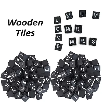 A To Z White Colour Letters Wood Tiles Craft Alphabet Game Crossword Individual • $6.91