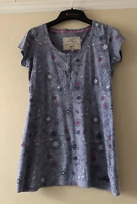 Mantaray Size 16 Tunic Top Blue With Floral Print. • £9.99