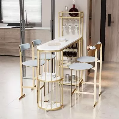 Modern Style Dining Coffee-Tables White&Gold • $273.69