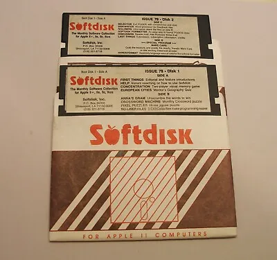 $7.19 • Buy Softdisk #78 For Apple II+, Apple IIe, Apple IIc, IIGS - Mars Cars By Datamost