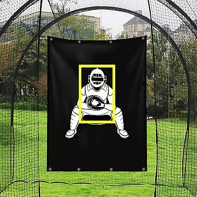 Baseball Backstop 4ft X 6ft Batting Cage Target Backdrop With Strike Zone Tool • $35.99