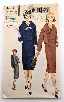 Vintage ORIGINAL 1950s VOGUE Special Design Suit Pattern 4943 Sewing Pattern  • $32.95