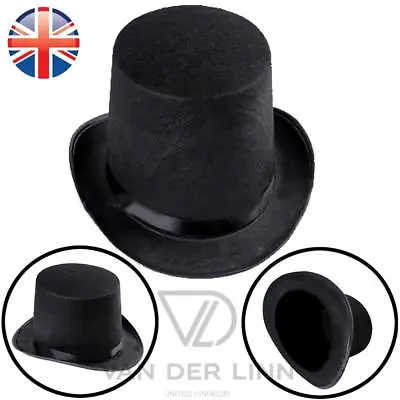 £4.78 • Buy Black Top Hat MEDIUM Top Hat Victorian Lincoln Magician Mad Hatter Fancy Dress