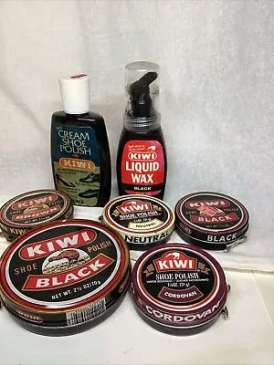 Vintage Kiwi Polish Wax Shoe Polish Advertising 5 Tins & 2 Containers (Lot Of 7) • $9.75