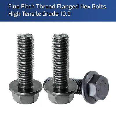 £2.85 • Buy M8 M10 M12 M14 Fine Pitch Thread Flanged Hex Bolts High Tensile Grade 10.9