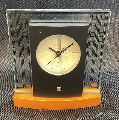 FRANK LLOYD WRIGHT Foundation Quartz BULOVA  Glasner House Mantle Clock • $54.99