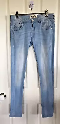 $19.99 • Buy Bershka Original Light Denim Skinny Jeans Size 10 Faded Design