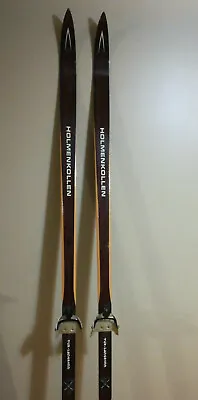 VTG 205 Cm Skis Wood Skis Hickory Sole 3 Pin Bindings HOLMENKOLLEN Tur Langrenn • $119