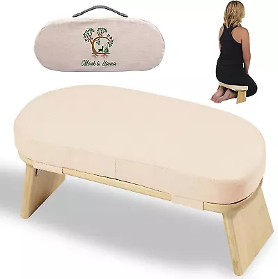 Meditation Bench - Foldable & Ergonomic Bamboo Stool With Comfortable Cushion —  • $77.95