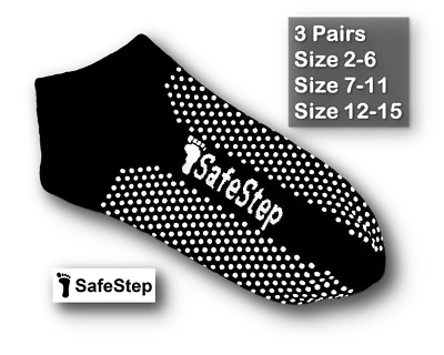 3 Pairs Yoga Non Slip Grip Socks-Pilates Fitness Safety-Antimicrobial BLACK • $21.99