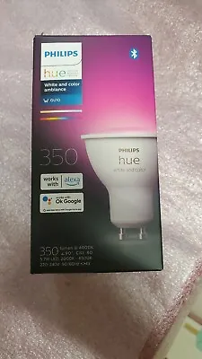 PHILIPS HUE 5.7W 350lumen GU10 LED WHITE AND COLOR AMBIANCE GLOBE  RRP $89.95 • $59