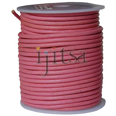 $11.87 • Buy 3mm Round Pink Genuine Leather Cord 5-yard Section (spool Is Not Included)