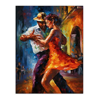 Salsa Street Dance Colourful Dancing Painting Rhythm Body Wall Art Poster Print • £18.49