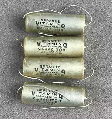 4 Vintage Sprague Vitamin Q .45uf 400vdc 317366 NOS Capacitors • $119