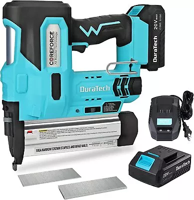 $143.99 • Buy DURATECH 2-IN-1 Cordless Brad Nailer 18 GA Nail/Staple Gun With 1000PCS Staples
