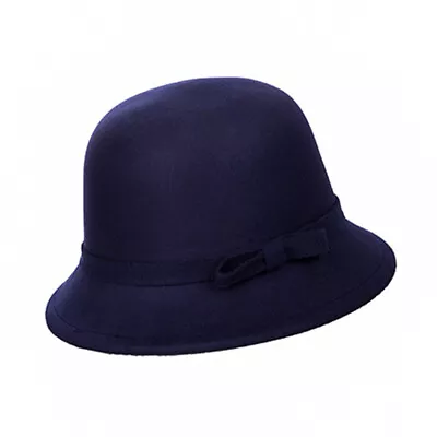 Bowler Hat Solid Color Warm Coldproof Bow-knot Bowler Hat Girls • $71.84