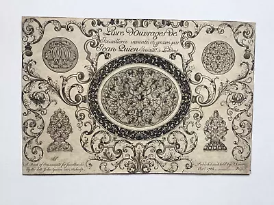 18th Century Antique Engraving  Decorative Book Of Ornaments John Guine 1762 • £9.99