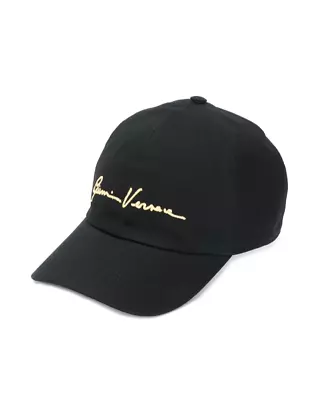 Authentic Versace 'Gianni Versace' Signature Embroidered Black Adjustable Hat • $225