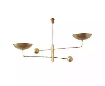 2 Light Curved Pendant Mid Century Modern Italian Brass Sputnik Chandelier NK • $359.10