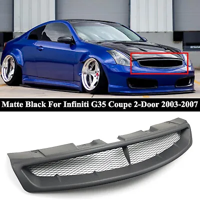 For Infiniti G35 2DR Coupe 2003-2007 Matte Black Bumper Hood Mesh Grille Grill • $57.99