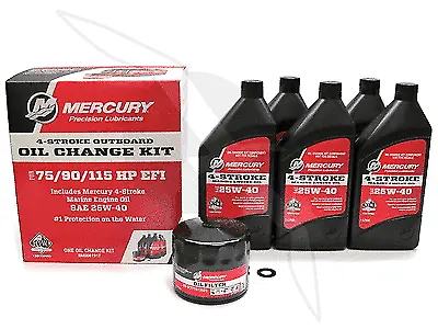 Mercury Outboard 1.7L 4 Stroke Engine Oil & Filter Change Kit 75/90/115 Hp • $89.99