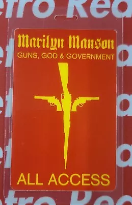 MARILYN MANSON 2002 Guns God & Government Tour Backstage VIP Pass Band Concert  • $24.99