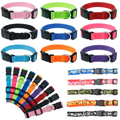Dog Puppy Collars Real Pet Store CLASSIC Nylon Bold Colourful Durable Adjustable • £3.50