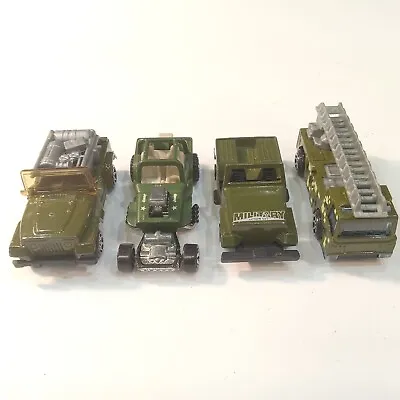 Vtg🔥Hot Wheels Etc Military Jeep Humvee Fire Truck Dune Buggy Lot Of 4 • $15.95