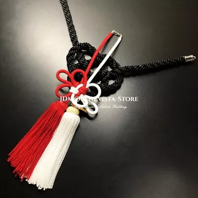 JDM Junction Produce White Red JP Kiku Knot Black Kintsuna VIP Car Mirror Charms • $39.99