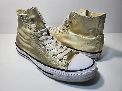 Converse Chuck Taylor All Star High Top Metallic Lite Gold 153178F - Sz M7/W9  • $29.99