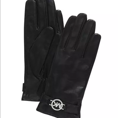 Michael Kors Black Genuine Leather Gloves Size Small • $65