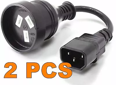 2 X IEC C14 To 3-Pin UPS Power Cable AU Female Plug 3P Socket PC 15cm Cord 2pcs • $15.90