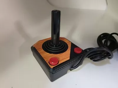 MINT NEW Wood Grain 2 RED Buttons Joystick Controller 10 FT Cord For Atari 2600 • $17.95