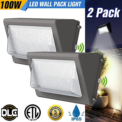 100W LED Wall Pack Light Dusk To Dawn Industrial Commercial Light Fixture -2pack • $156.78