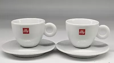 £29.66 • Buy Set 2 Illy Cappuccino Coffee Cup & Saucer W/ Logo PRISTINE