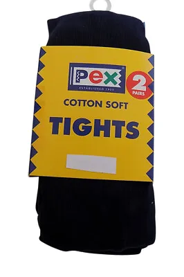 £12.99 • Buy Pex Cotton Soft Sunset 2 Pair's Girl's Tights Colour Navy