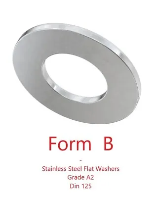 Form B Thin Washers Stainless Steel  M5 M6 M8 M10 M12 M14 M16 M20 M22 M24  - A2 • £1.49