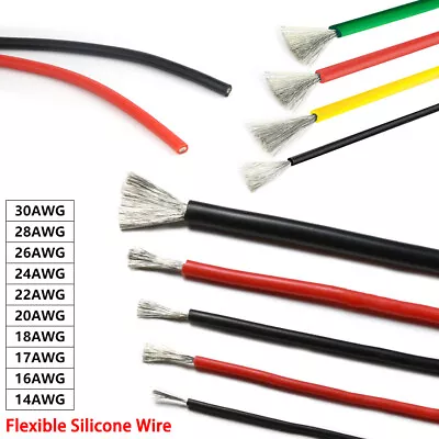 14AWG - 30AWG Gauge Colour Flexible Silicone Wire Tinned Copper Wire RC Cable • £120.31