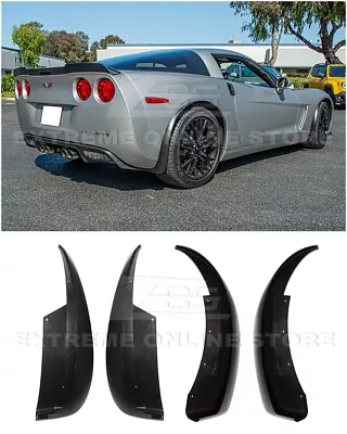 For 05-13 Corvette C6 Base MATTE BLACK Front & Rear Splash Guards Mud Flaps • $149.98