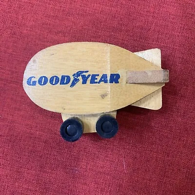 Vintage Mattel Wooden Toy Goodyear Blimp - 1972 • $7