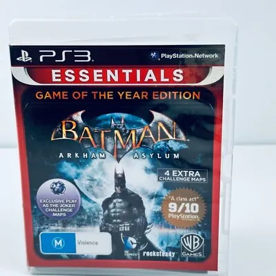 Batman Arkham Asylum PAL PS3 Playstation 3 Game Of The Year Essentials W/ Manual • $8.95