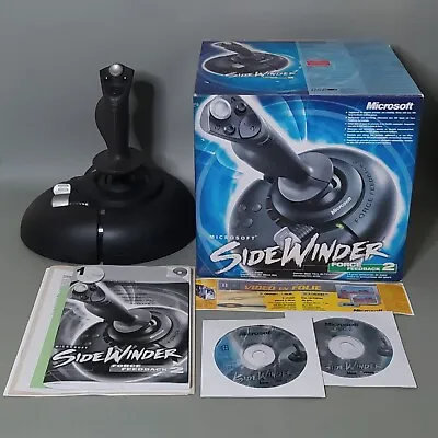 *RARE* Microsoft Side Winder Force Feedback 2 Controller PC Complete In Box • $175