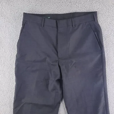 J Crew Pants 32x26 Black 100% Wool Flat Front Relaxed Dress • $10.95