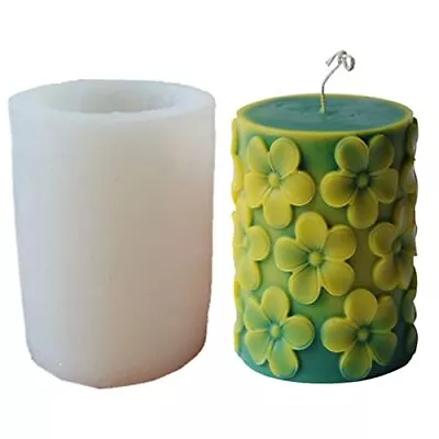 Embossed Butterfly Frangipani Cylinder Candle Molds Pillar Candle Mold Epoxy... • $30.99