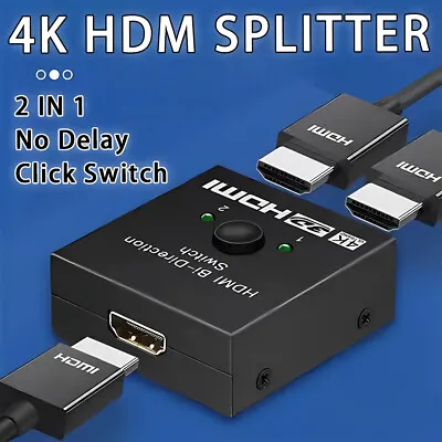 Switch Switcher 2.0 HDCP HDMI 4K Bi Direction Hub 2 In 1 In Out Splitter UHD 3D • $12.99