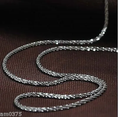 Pure 18K White Gold Necklace For Women Full Star 18k White Gold Chain Chains • $384.60