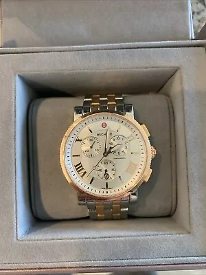 Michele Sport Sail Rose Gold Watch NEW!! Retail $1025 With Tags • $600